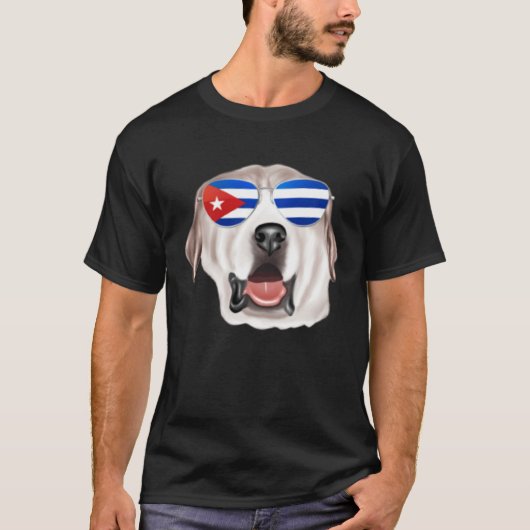 Cuban Flag Great Pyrenee Dog Cuba Pocket T-shirt (Voorkant)