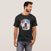 Cuban Flag Great Pyrenee Dog Cuba Pocket T-shirt (Voorkant volledig)