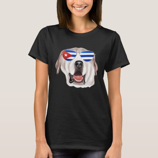 Cuban Flag Great Pyrenee Dog Cuba Pocket T-shirt (Voorkant)