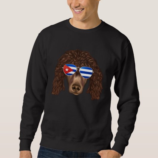 Cuban Flag Irish Water Spaniel Dog Cuba Pocket Trui (Voorkant)
