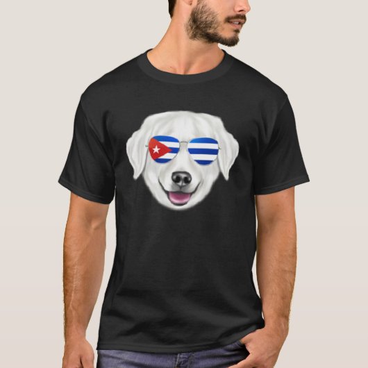 Cuban Flag Kuvaszok Dog Cuba Pocket T-shirt (Voorkant)