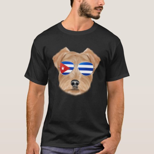 Cuban Flag Norfolk Terrier Dog Cuba Pocket T-shirt (Voorkant)