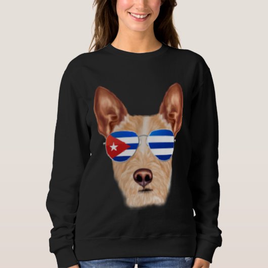 Cuban Flag Portuguese Podengo Pequeno Dog Cuba Poc Trui (Voorkant)