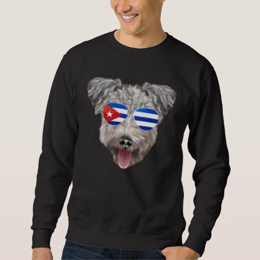 Cuban Flag Pumi Dog Cuba Pocket Trui (Voorkant)