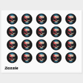 Cuban Flag Skull on Black Ronde Sticker (Vel)