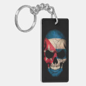 Cuban Flag Skull op Black Sleutelhanger (Voorkant Links)