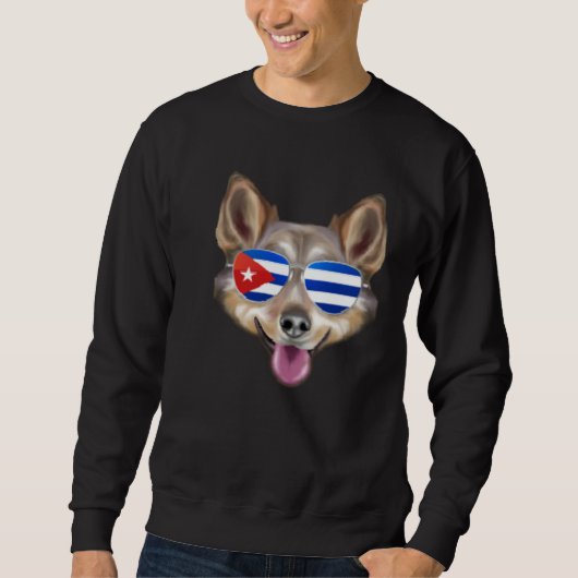 Cuban Flag Swedish Vallhund Dog Cuba Pocket Trui (Voorkant)