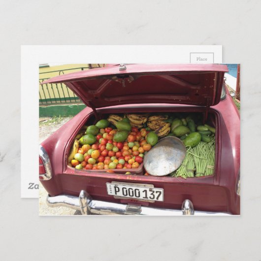 Cuban fruitstal car briefkaart (Voorkant / Achterkant)