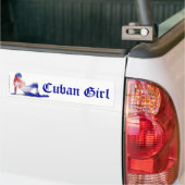 Cuban Girl Silhouette Flag Bumpersticker (Op Truck)