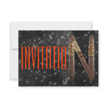 Cuban Havana Invitation Black Sparkly Night