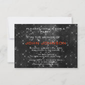 Cuban Havana Invitation Black Sparkly Night Kaart (Achterkant)