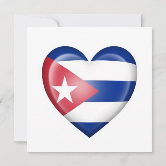 Cuban Heart Flag op White (Voorkant)