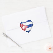 Cuban Heart Flag op White Hart Sticker (Envelop)