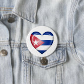 Cuban Heart Flag op White Ronde Button 7,6 Cm (In situ)