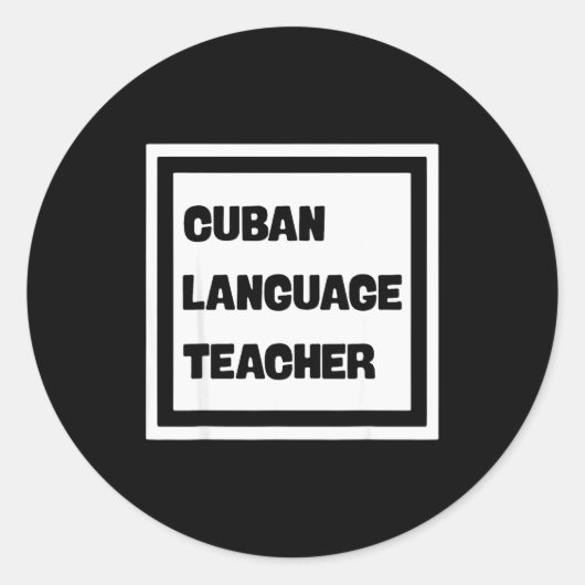 Cuban Language Teacher  Ronde Sticker (Voorkant)
