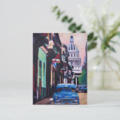 Cuban Oldtimer Street Scene in Havana Cuba Briefkaart (Staand voorkant)