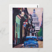 Cuban Oldtimer Street Scene in Havana Cuba Briefkaart (Voorkant / Achterkant)