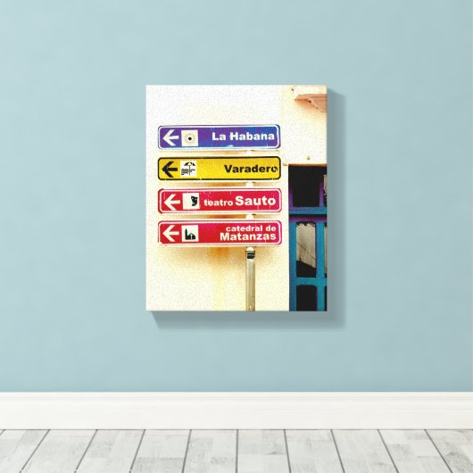 Cuban Photo of Old Havana Habana | Directions |  Canvas Afdruk (Insitu (Houten vloer))