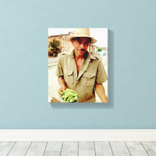 Cuban Photo of Old Havana | Vendor | Canvas Afdruk (Insitu (Houten vloer))