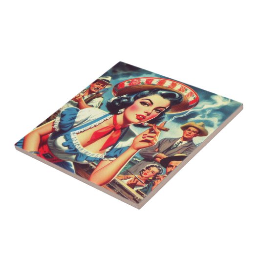 Cuban Pin-up Tegeltje (Zijkant)