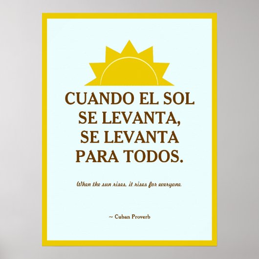Cuban Proverb Poster (Voorkant)