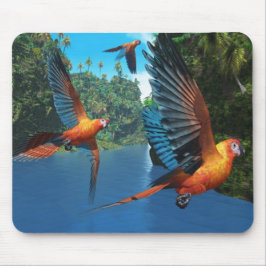 Cuban Red Macaw 2 Mousepad Muismat