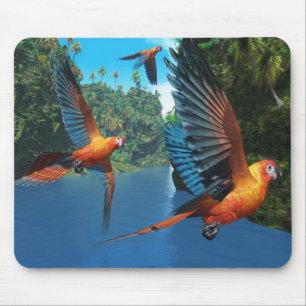 Cuban Red Macaw 2 Mousepad Muismat