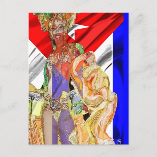 CUBAN RUMBERA FLAG BRIEFKAART (Voorkant)