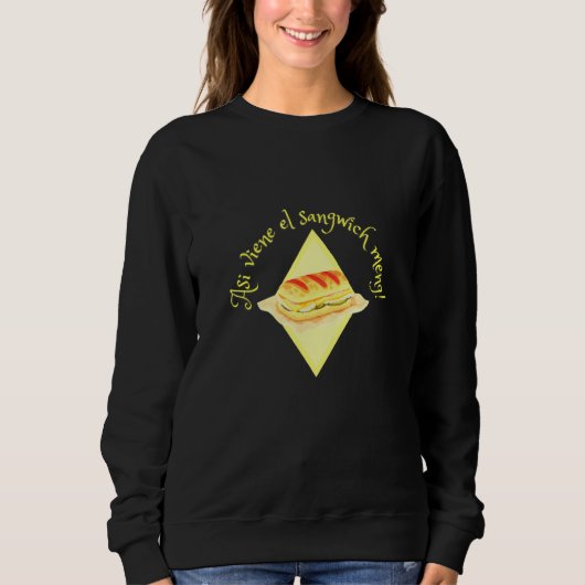 Cuban Sandwich Caveat Dark Background Edition Trui (Voorkant)