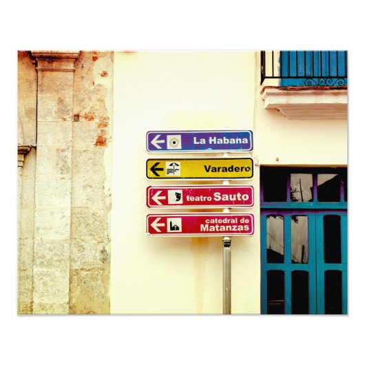 Cuban Street Signs | Afdrukken Foto Afdruk (Voorkant)