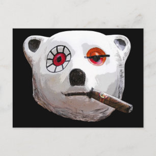 Cuban Teddy Bear met Cigar, Black Back Briefkaart