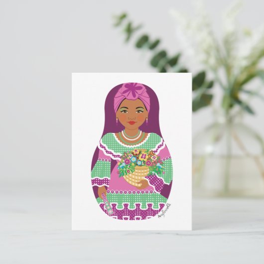 Cuban Violet Matryoshka Briefkaart (Staand voorkant)