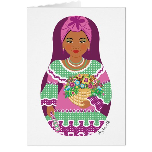 Cuban Violet Matryoshka Kaart (Voorkant)