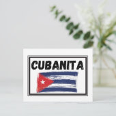 Cubanita Cuban Girl Flag Briefkaart (Staand voorkant)