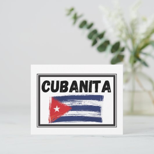 Cubanita Cuban Girl Flag Briefkaart (Staand voorkant)