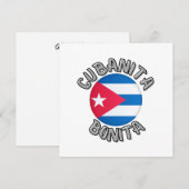 Cubanita Cuban Girl Flag Cute Flat Kaart (Voorkant / Achterkant)