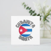 Cubanita Cuban Girl Flag Cute Flat Kaart (Staand voorkant)
