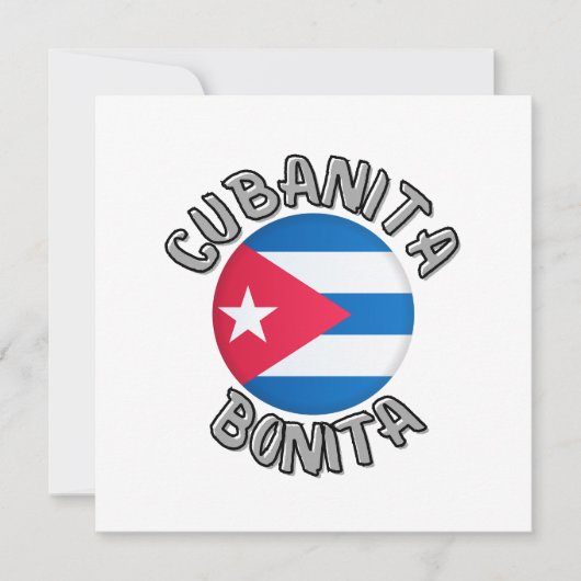 Cubanita Cuban Girl Flag Cute Flat Kaart (Voorkant)