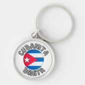 Cubanita Cuban Girl Flag Cute Sleutelhanger (Voorkant)