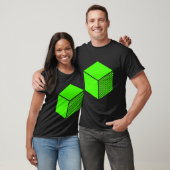 Cube - Chartreuse Green op donker T-shirt (Unisex)