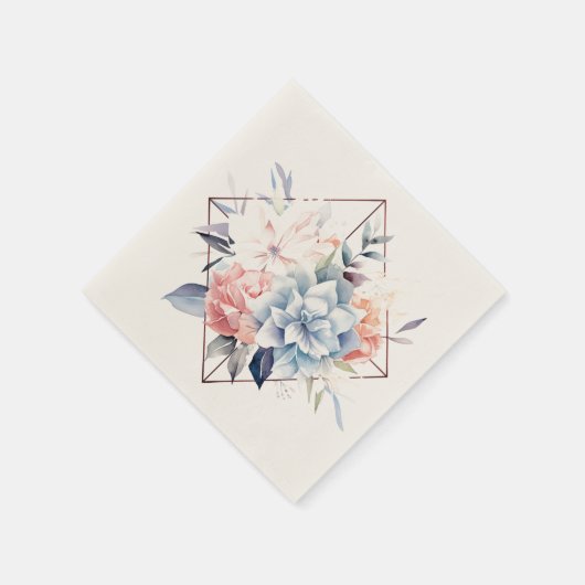 Cube-Flower-2: Personalized Wedding Napkins Servet (Hoek)