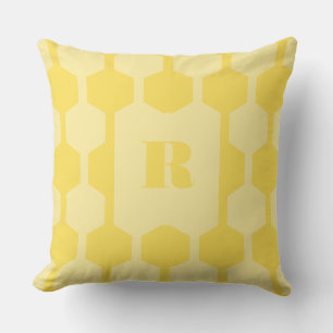 Cube Lines Paardebloem Geel Monogrammed Kussen