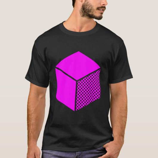 Cube - Magenta op Donker T-shirt (Voorkant)