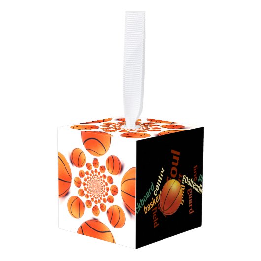 Cube Ornament Basketball het spel van Champions (Voorkant hoekig)