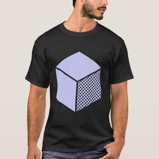 Cube - Powder Blue op Donker T-shirt (Voorkant)