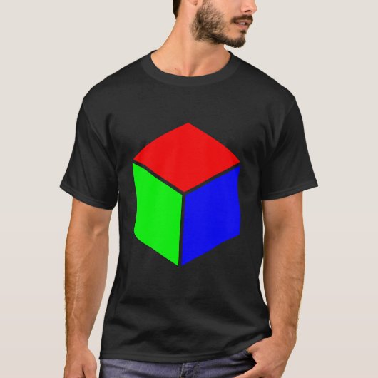 Cube - Rood, groen en blauw T-shirt (Voorkant)