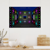 Cube Space (afdruk) Poster (Keuken)