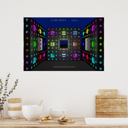 Cube Space (afdruk) Poster (Keuken)