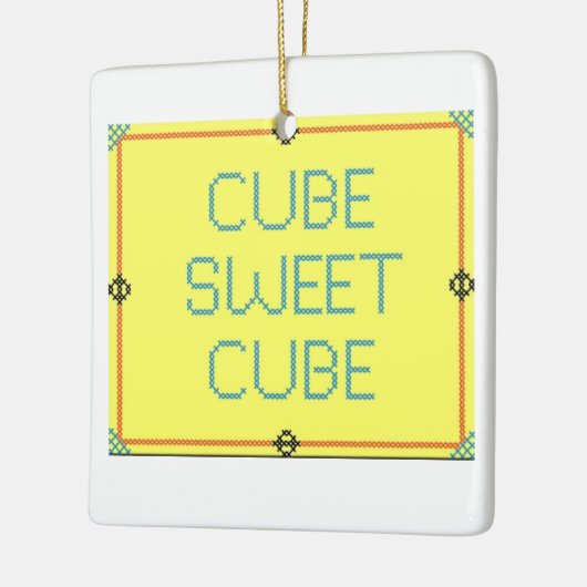 Cube Sweet Cube | Humor werkplek Keramisch Ornament (Links)