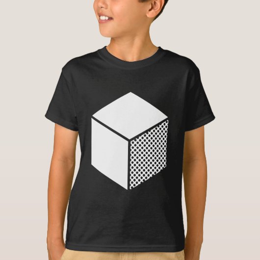 Cube - Wit op donker T-shirt (Voorkant)
